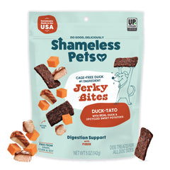 Shameless Pets Bouchées Jerky Canard-Tato: friandise protéinée pour chiens actifs.