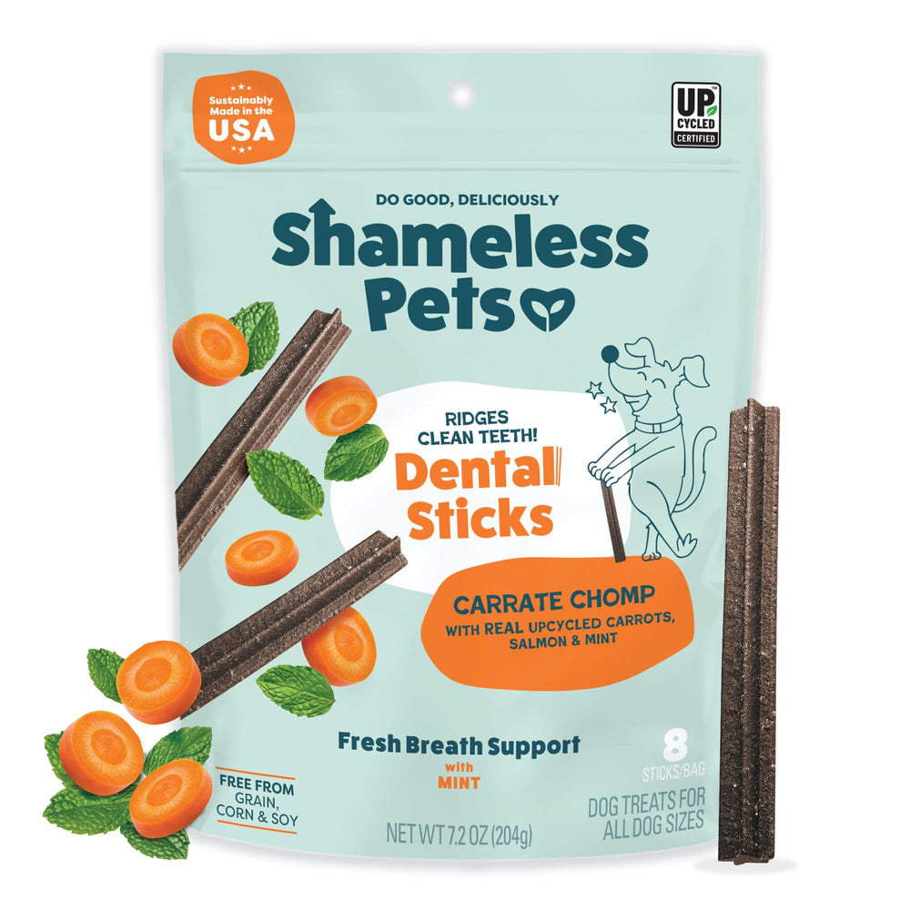 Shameless Pets Carrate Chomp sachet dentaires ridigees pour un nettoyage en profondeur.