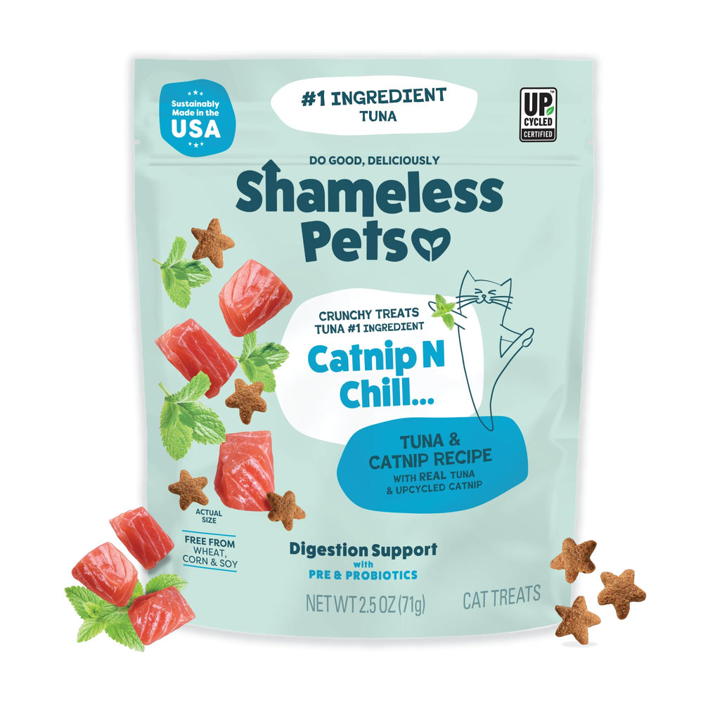 Sachet Shameless Pets Fintastic Catnip, friandise croquante idéale pour récompenser votre chat.