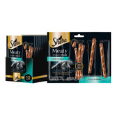 Savoureuse bâtonnets-tendres Poulet Sheba avec emballage pratique, prêt à partager.