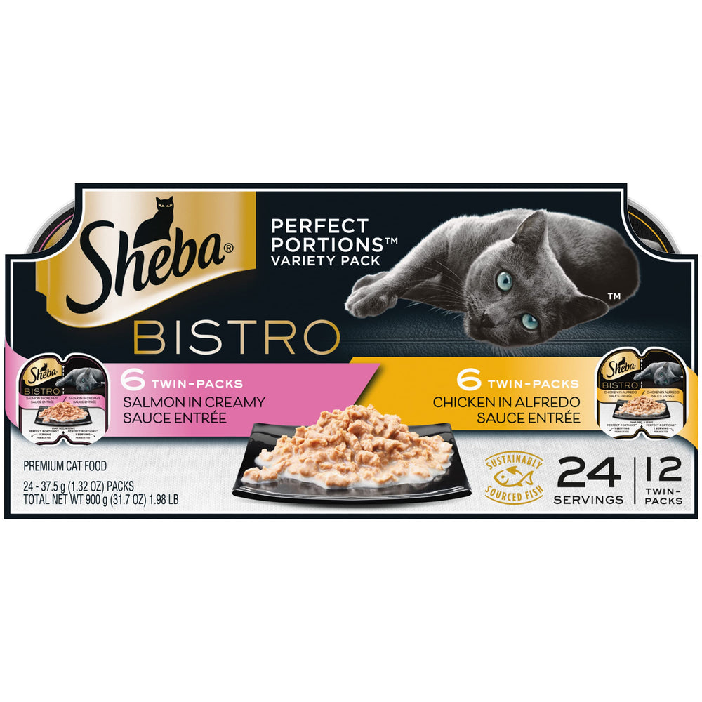 Sheba Perfect Portions Bistro poulet Alfredo barquette : repas pratique et équilibré pour chats adultes
