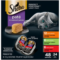 Pâté poulet savoureux de Sheba Perfect Portions pour repas pratique et sans gâchis.