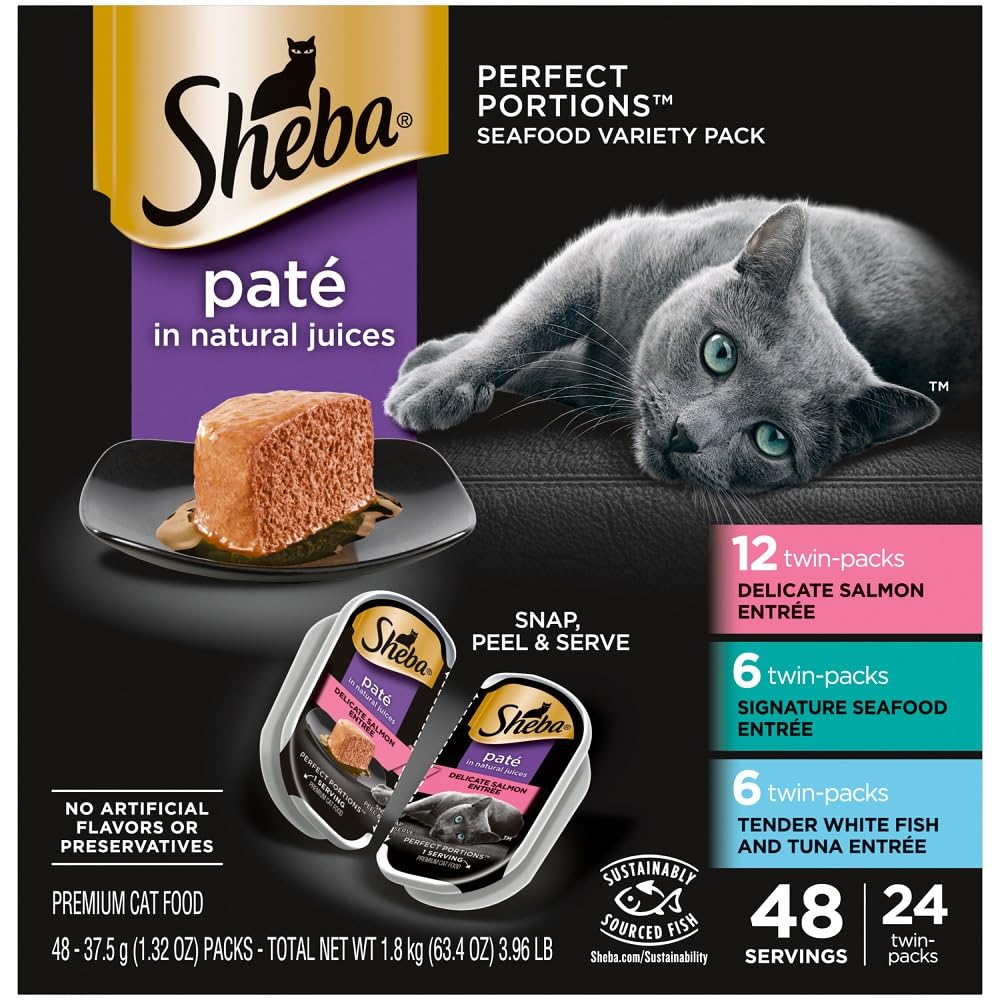 Sheba Perfect Portions Pate saumon durable pour chat adulte