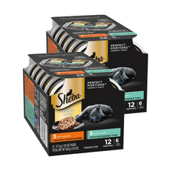 Sheba portiones-thon-gravy : portions faciles pour repas quotidiens du chat.