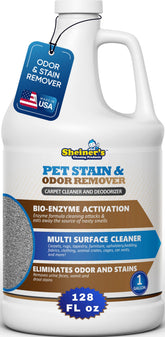 Bouteille Sheiner's nettoyant enzymatique pour urine chien, action en profondeur.