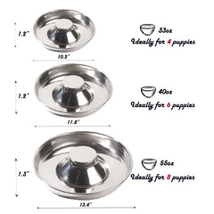 Bol Sheldamy Puppy design centre elevé favorise une répartition uniforme des aliments.