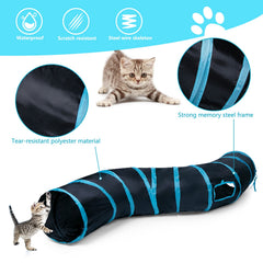 Tunnel chat Sheldamy en polyester imperméable, durable et nettoyage facile.