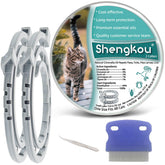 Collier ShengKou sur chat, protection durable contre puces et tiques.