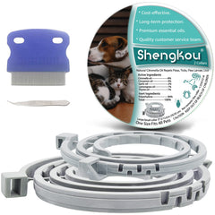 ShengKou collier-puces-tiques ensemble 2-pack pour chiens et chats, pratique et économique