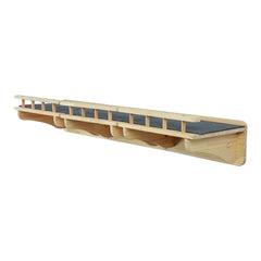 SHENGOCASE balcon chat mural bois naturel, ensemble long pour parcours vertical.
