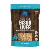Friandise lyophilisée foie de bison Shepherd Boy Farms pour chiens et chats, riche en protéines.