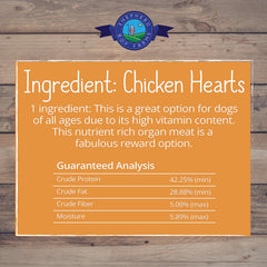 Collation protéinée pour chien à base de cœur de poulet lyophilisé par Shepherd Boy Farms.