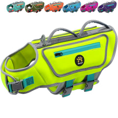 Sheripet gilet sauvetage chien vert XL vue avant, haute visibilité