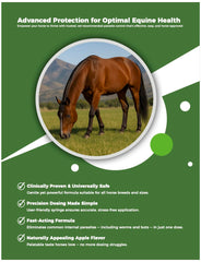 Pâte-cheval dose ajustable, trois tubes, facilité d'administration.