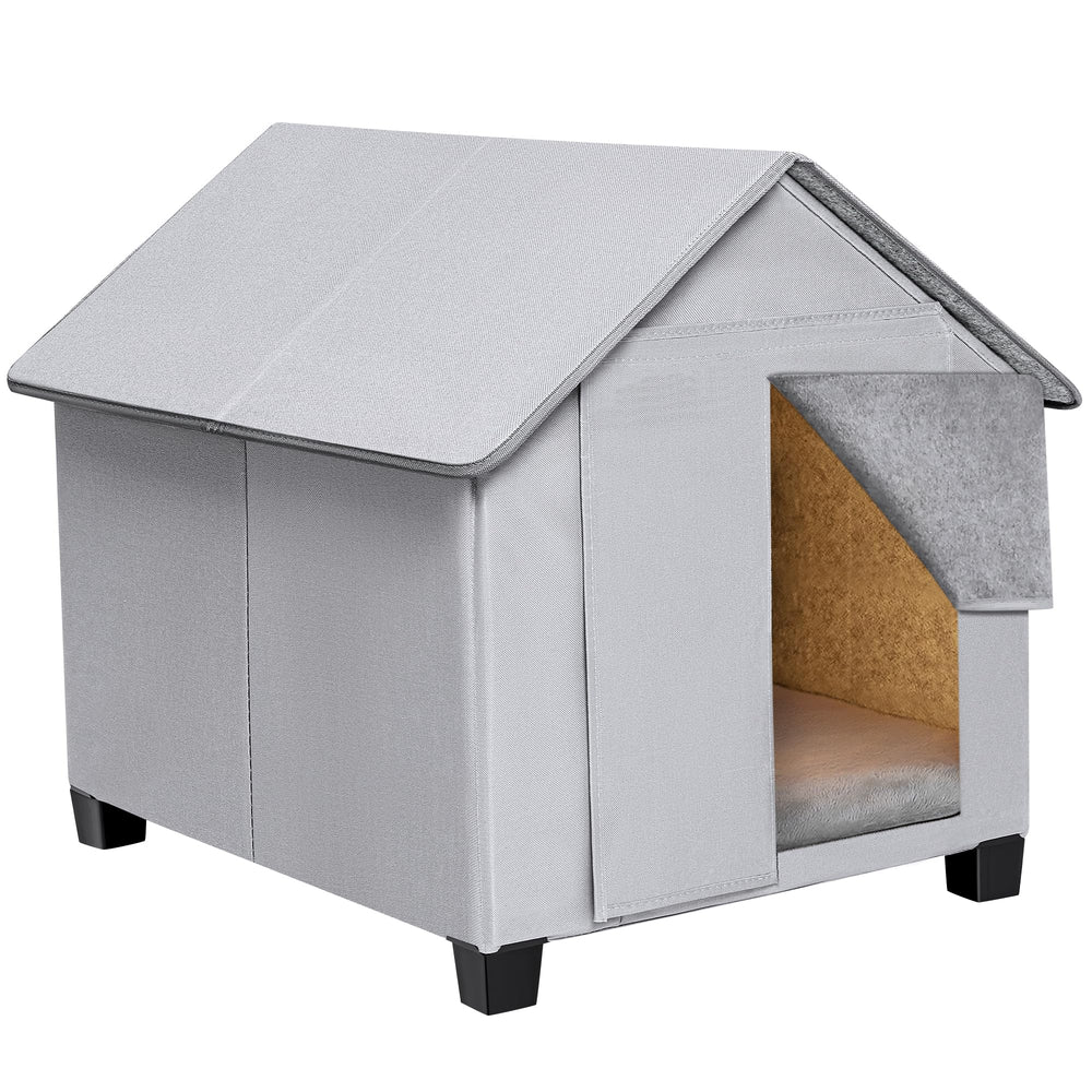 SHINEBBYS maison chien extérieure avec toit incline pour drainage rapide et protection pluie.