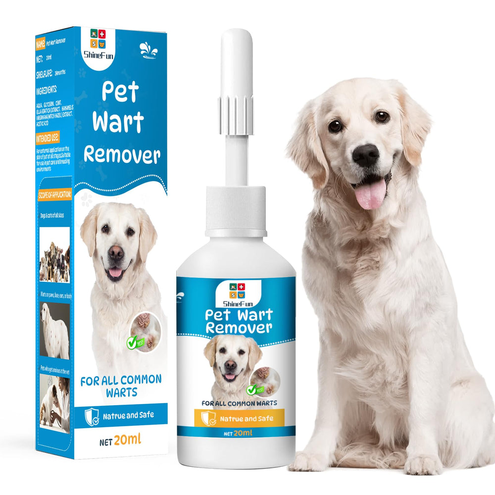 ShineFun – Bouteille 20 ml remède papillomes chien pour peau plus lisse.