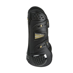 Shires ARMA OXI-Zone protège-tendon noir, vue latérale, protection renforcée lors des sauts.