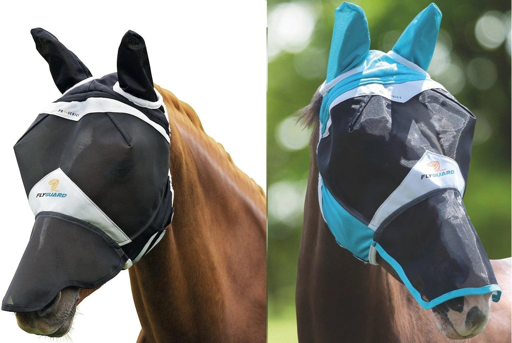 Shires masque anti-mouches zèbre pour ponette, protection des oreilles.