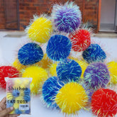 Shizhoo boules pompon scintillantes pour chaton, stimulation ludique et jeu interactif.