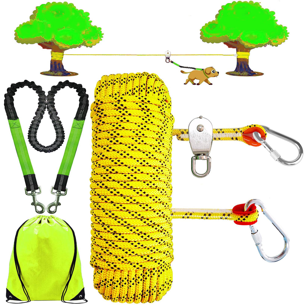 SIAELT câble-attache-chien 100 ft : liberté sécurisée en extérieur.