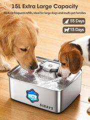 SIBAYS fontaine-eau-chien-fenetre-niveau: vérification rapide du niveau d'eau sans ouvrir.