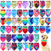 Bandanas Silkfly tie-dye arc-en-ciel pour chien, idéal pour fêtes et looks