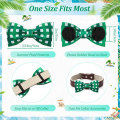 Silkfly nœud collier chien plaid été vert, look ludique pour toutes tailles
