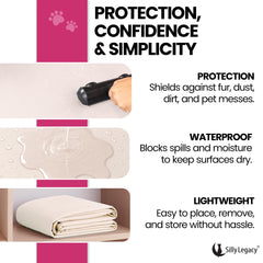 SILLY LEGACY protecteur canapé imperméable beige: idéal pour canapés et tapis.