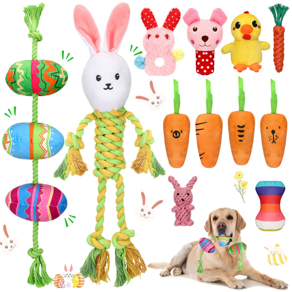SilTriangle œufs paques en peluche pour chiens, stimulation ludique.