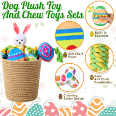 SilTriangle peluche œuf Pâques pour chien, douceur et jeu interactif.