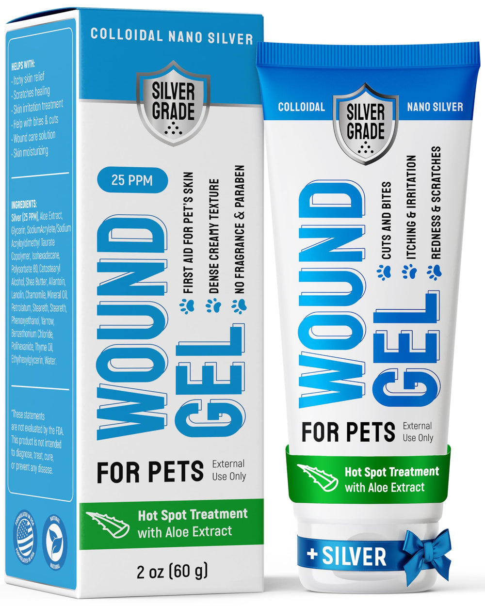 Gel-plaie-chien Silver Grade, application rapide et apaisante.