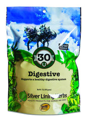 Emballage du complément digestif Silver Lining Herbs pour chevaux