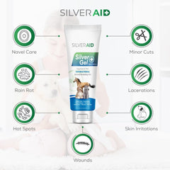 Bouteille SilverAid de 4 oz, format pratique pour le soin quotidien.