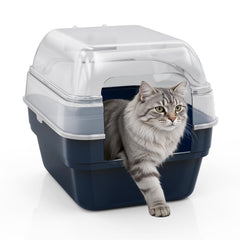 Simple Deluxe: boîte litière grand couvercle transparent, intimité et propreté améliorées.