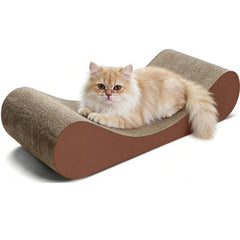 Simple Deluxe grand grattoir pour chat en carton horizontal, idéal pour griffer et se reposer.