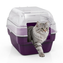 Simple Deluxe – boîte à litière grand format avec couvercle transparent pour plus d’intimité.