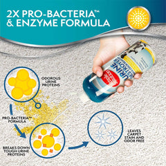 Simple Solution nettoie tapis et taches, odeurs tenaces diminuées.