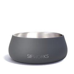 Bol Sipworks chien-chat acier-inox anti-deversement, idéal repas sans fuite