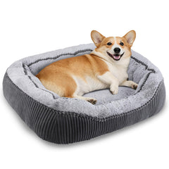 Lit chien SIWA MARY avec rayures gris pour un style élégant et confort