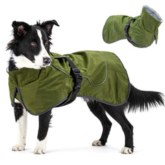 Skmeditec manteau-pluie-chien-vert-avant protège du vent et de la pluie