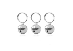 Cloche SKYPIA en acier inoxydable argenté de 12 mm sur collier, visibilité accrue pour chien et chat.