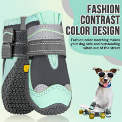 SlowTon bottes pour chien vert gros plan tissu imperméable et protection