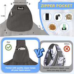 Poche frontale pratique pour friandises et essentiels pendant la promenade.