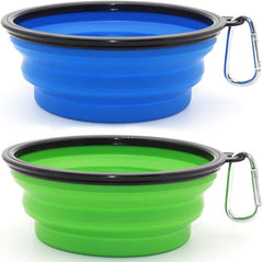 Bol SLSON pliable pour chien grand ouvert, vue d’ensemble et utilisation en extérieur.