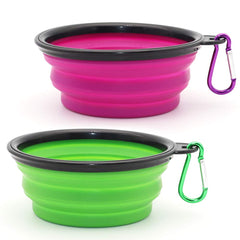 SLSON bol chien pliable vert violet ouvert, pratique pour balades.