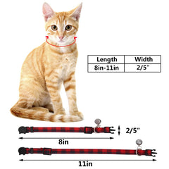 Collier SLSON plaid avec cloche, pour repérer votre animal rapidement.