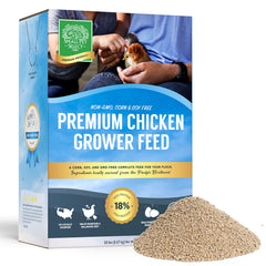 Small Pet Select alimentation poussins en croissance, emballage pratique et dosage adapté pour les jeunes poules.