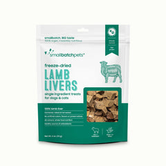 Smallbatch foie d'agneau séché en sachet, collation naturelle pour chiens et chats.