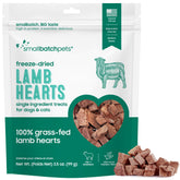 smallbatch friandises cœur d'agneau lyophilisé, emballage clair et naturel.