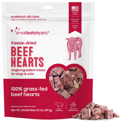 smallbatch Pets Coeur de boeuf seche – gros plan sur morceaux croquants